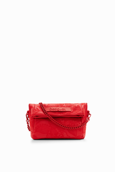 Shop Desigual Xs Embroidered Floral Bag In Red