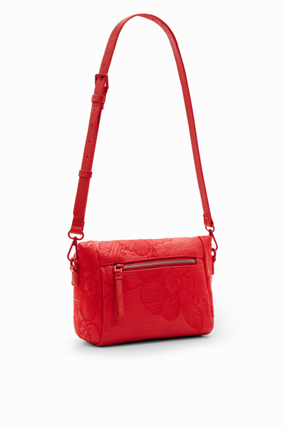 Shop Desigual Xs Embroidered Floral Bag In Red