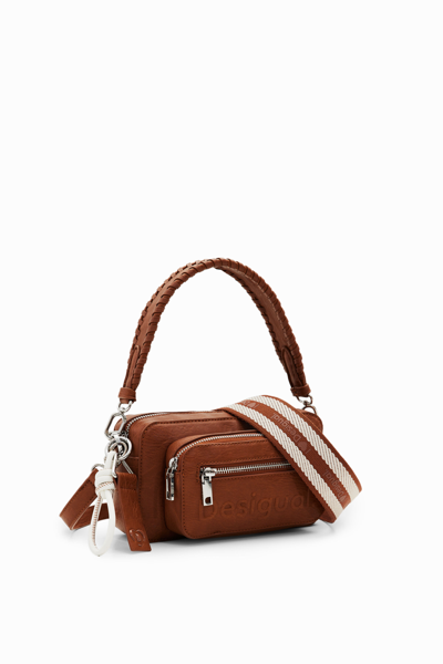 Shop Desigual S Logo Crossbody Bag In Brown