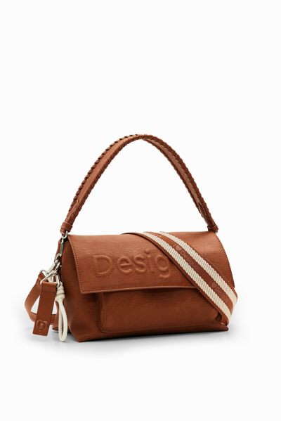 Shop Desigual M Logo Crossbody Bag In Brown