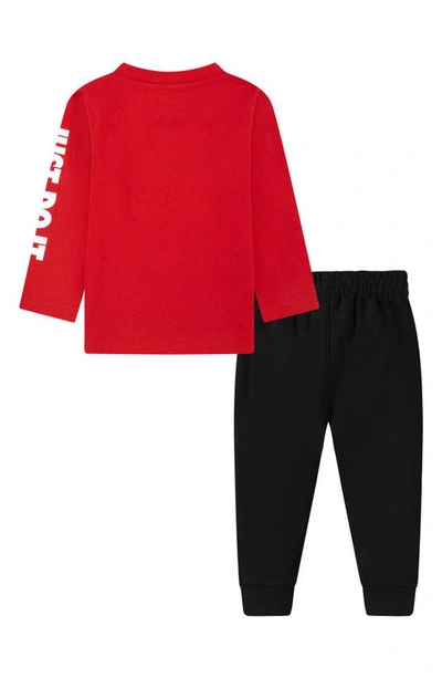 Nike Futura Long Sleeve Tee & Joggers Set In University Red/ Black
