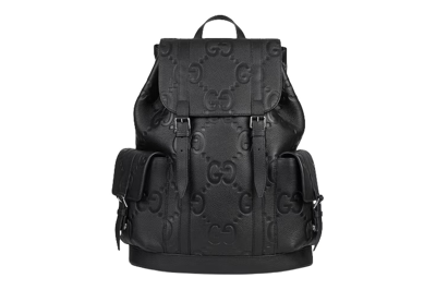 Pre-owned Gucci Jumbo Gg Backpack Black