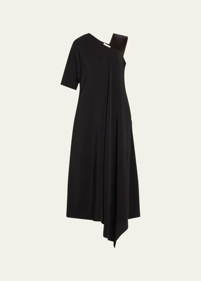 Shop Co Napkin Asymmetric One-shoulder Dress In Black