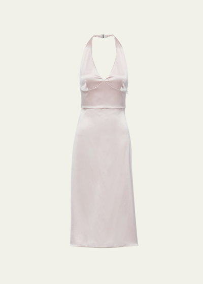 Shop Prada Re-edition 1995 Satin Halter Dress In F0d91 Opale