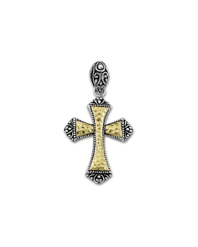 Shop Samuel B. 18k & Silver Hammered Cross Pendant