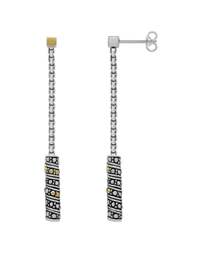 Shop Samuel B. 18k & Silver Bar Chain Earrings