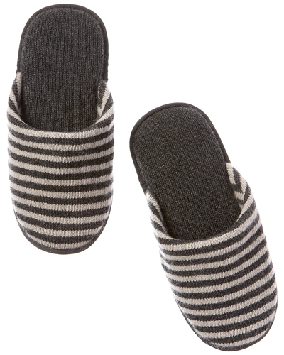 Shop Portolano Striped Slippers In Grey