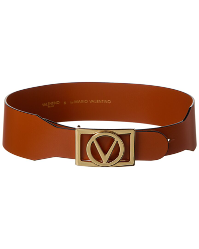 Shop Valentino By Mario Valentino Margot Soave Leather Belt In Brown