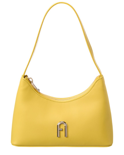 Shop Furla Diamante Mini Leather Shoulder Bag In Yellow