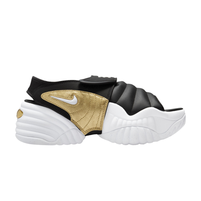 Pre-owned Nike Wmns Adjust Force Sandal 'black White Metallic Gold'