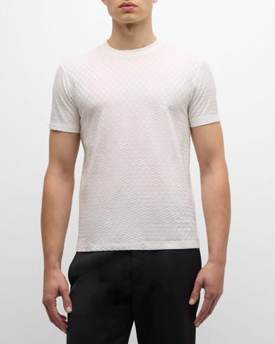 Shop Emporio Armani Men's Jacquard Jersey Crewneck T-shirt In White