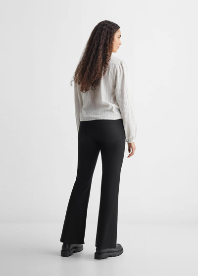 Shop Mango Flared Jeans With Opening Black