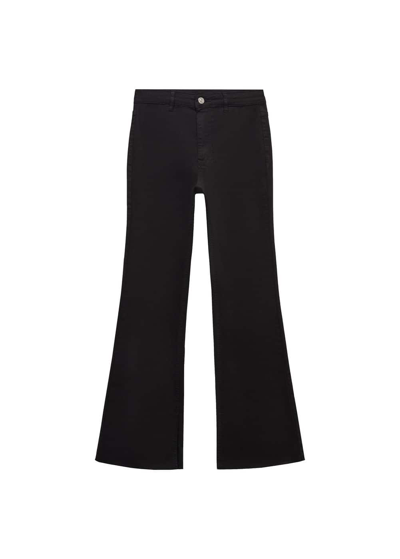 Shop Mango Flared Jeans With Opening Black