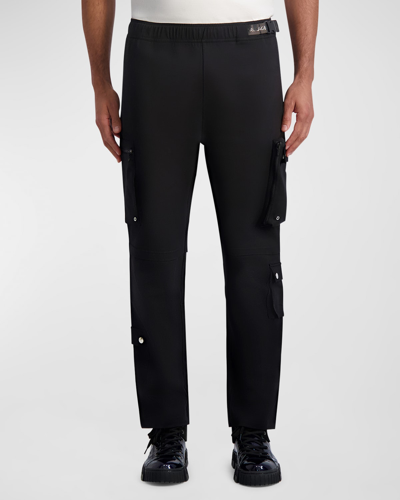 Shop Karl Lagerfeld Men's Belted Stretch Cargo Joggers In Black