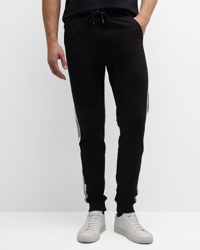 Shop Moschino Men's Logo-tape Sweatpants In Black