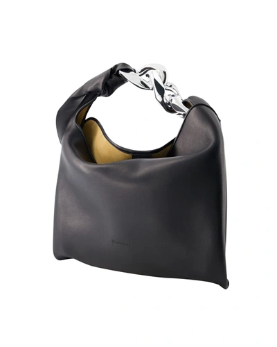 Shop Jw Anderson Hobo Small Chain Bag - J. W.anderson - Leather - Black