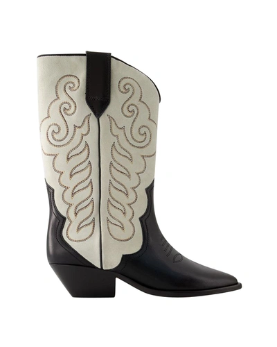Shop Isabel Marant Duerto Boots -  - Leather - Black In White