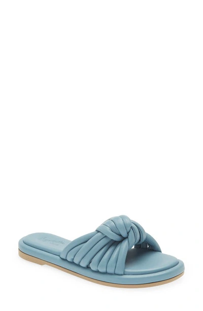 Shop Seychelles Simply The Best Slide Sandal In Light Blue Faux Leather