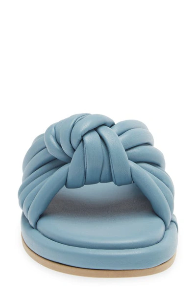 Shop Seychelles Simply The Best Slide Sandal In Light Blue Faux Leather