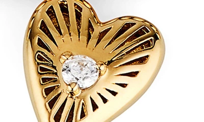 Shop Ajoa Heart Charm Beaded Stretch Bracelet In Gold