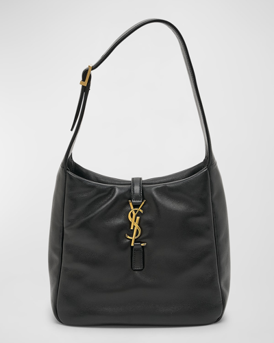 Shop Saint Laurent Le 5 A 7 Small Ysl Padded Leather Shoulder Bag In Black
