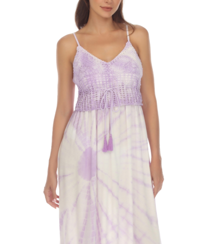 Shop Raviya Women's Tie-dyed Maxi Dress Cover-up In Lavender Tie-dye