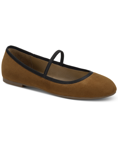 Shop Sun + Stone Women's Lucyy Mary Jane Ballet Flats, Created For Macy's In Peanut Micro