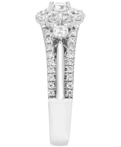 Macy's Diamond Halo Engagement Ring (1 Ct. T.w.) In 14k White Gold In White Gold