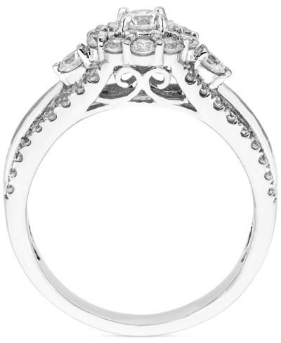 Macy's Diamond Halo Engagement Ring (1 Ct. T.w.) In 14k White Gold In White Gold
