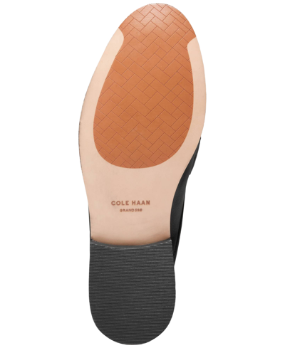 Shop Cole Haan Women's Lux Pinch Penny Mule Flats In Black Leather