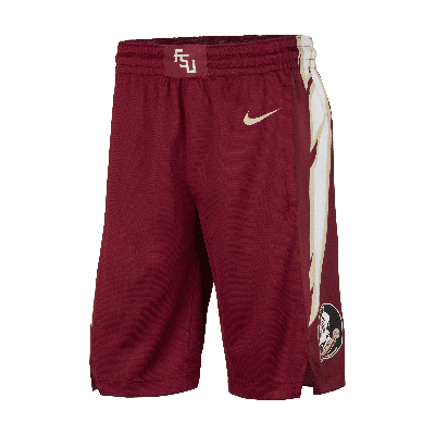 Shop Nike Florida State 2023/24 Road  Men's Dri-fit College Basketball Replica Shorts In Red