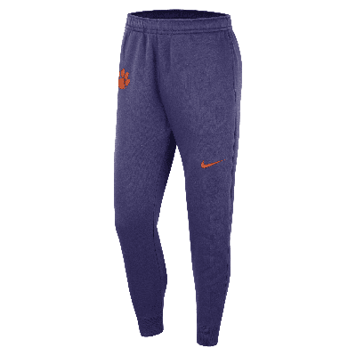 Shop Nike Clemson Club Fleece  Men's College Pants In Purple