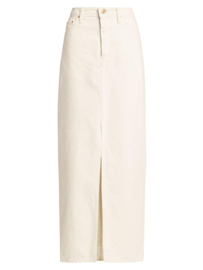 Shop Derek Lam 10 Crosby Women's Lu High-rise Denim Maxi Skirt In Ivory