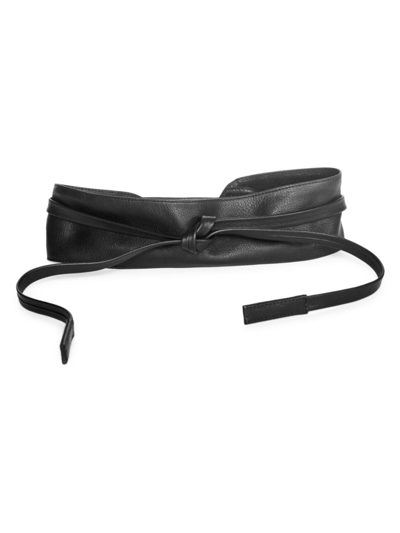 Shop B-low The Belt Women's Archer Wide Wrap Tie Leather Belt In Black