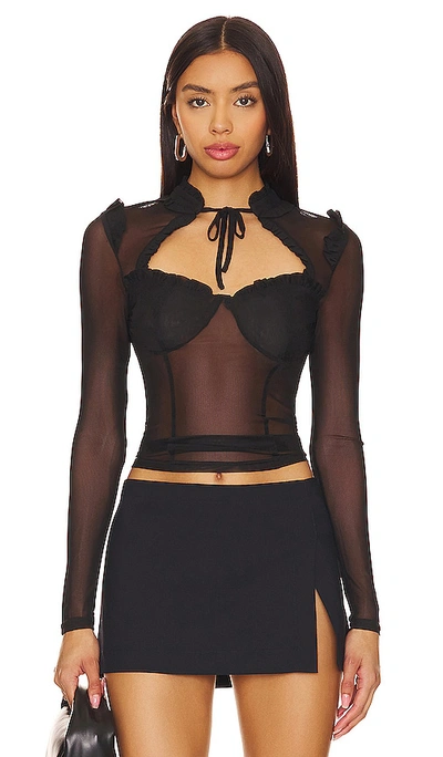 Shop More To Come Xoey Long Sleeve Top In Black