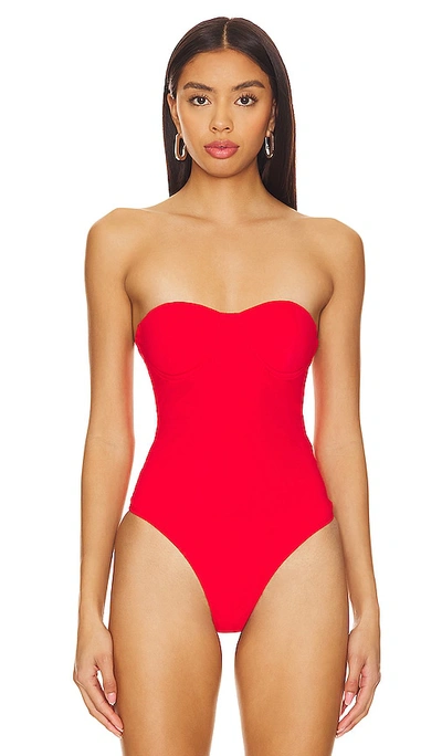 Superdown Stef Bustier Bodysuit In Red