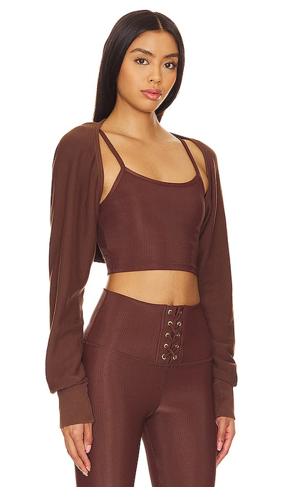 Strut This X Revolve The Shrug In Chocolate Rib