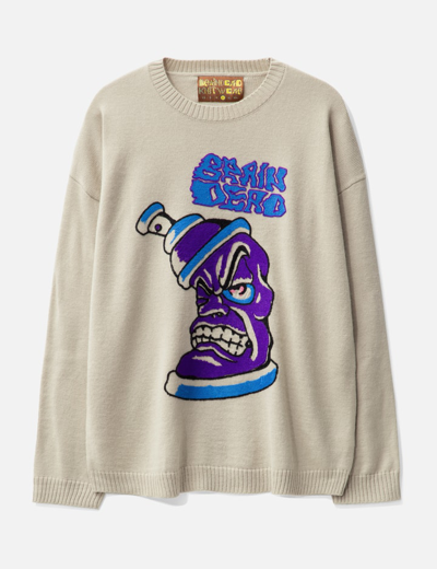 Brain Dead Spray Can Sweater In Beige