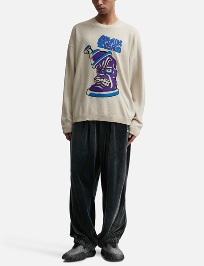 Brain Dead Spray Can Sweater In Beige