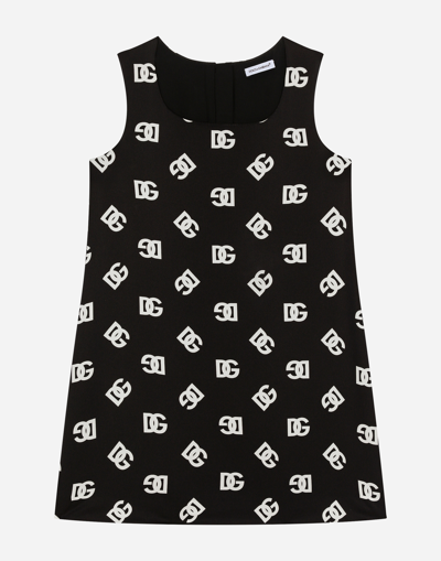 Shop Dolce & Gabbana Charmeuse Dress With Dg Logo Print