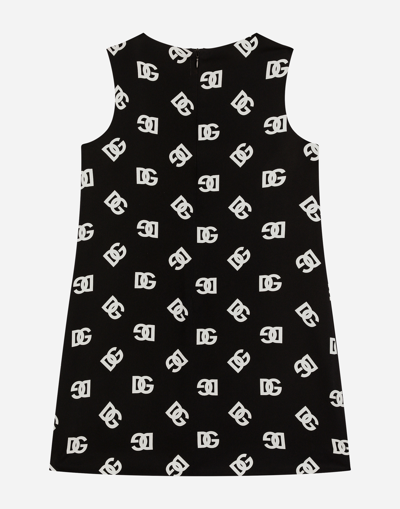 Dolce & Gabbana Charmeuse Dress With Dg Logo Print