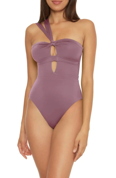 Shop Becca Color Code Cutout One-piece Swimsuit In Fig