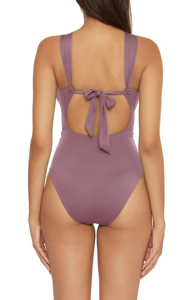 Shop Becca Color Code Cutout One-piece Swimsuit In Fig