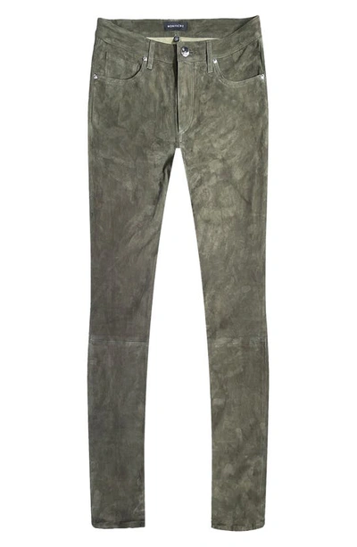Shop Monfrere Greyson Suede Skinny Jeans In Suede Moss