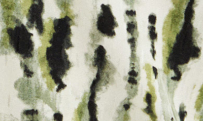 Shop Mango Leonor Print Long Sleeve Woven Top In Green/ Light Beige