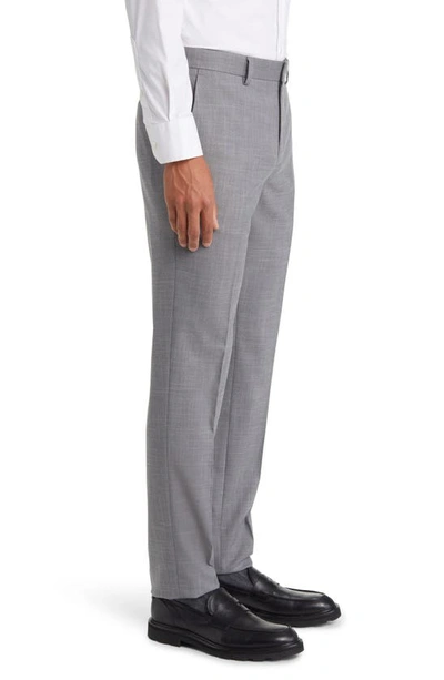Shop Topman Skinny Fit Stretch Flat Front Dress Pants In Grey
