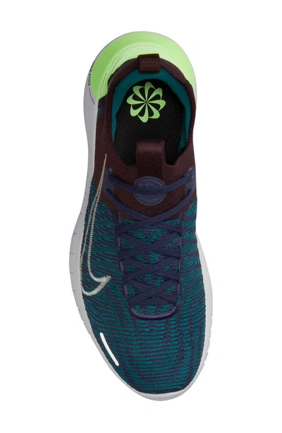 Shop Nike Free Run Flyknit Next Nature Running Shoe In Geode Teal/ Sea Glass/ Purple