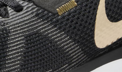 Nike Air Zoom Structure 25 Road Running Shoe In Black/ Gold/ White/ Grey