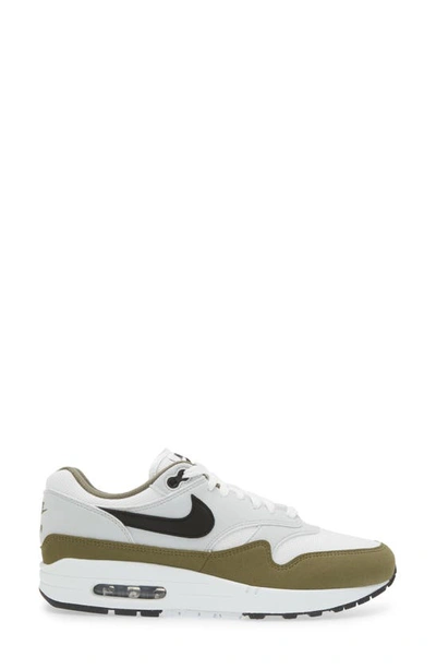 Shop Nike Air Max 1 Sneaker In White/ Black/ Platinum/ Olive