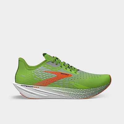 Shop Brooks Men's Hyperion Max Running Shoes In Green Gecko/red Orange/white